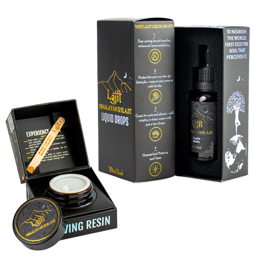 Lajit Gold Himalayan Shilajit Liquid + Resin Bundle