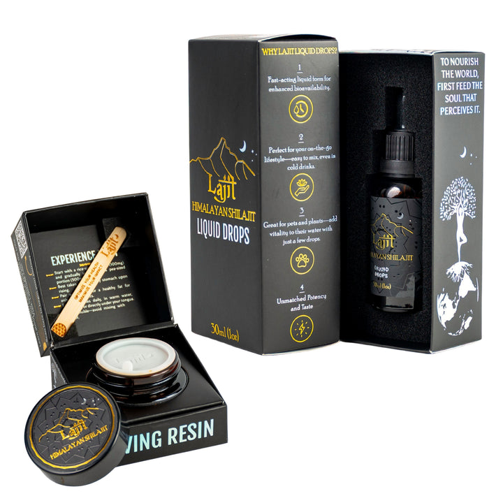 Lajit Gold Himalayan Shilajit Liquid + Resin Bundle