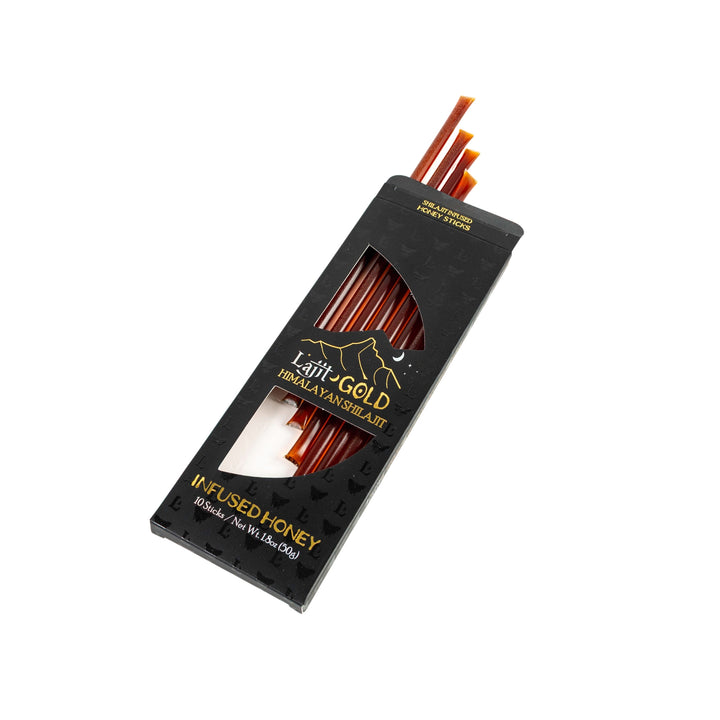 Lajit Gold Shilajit Infused Honey Sticks (10 pack)
