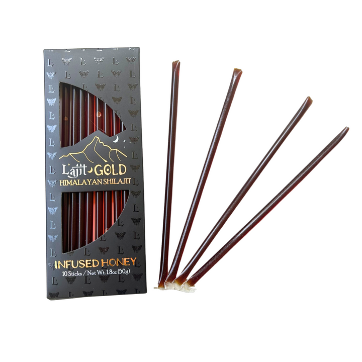 Lajit Gold Shilajit Infused Honey Sticks 10 Pack