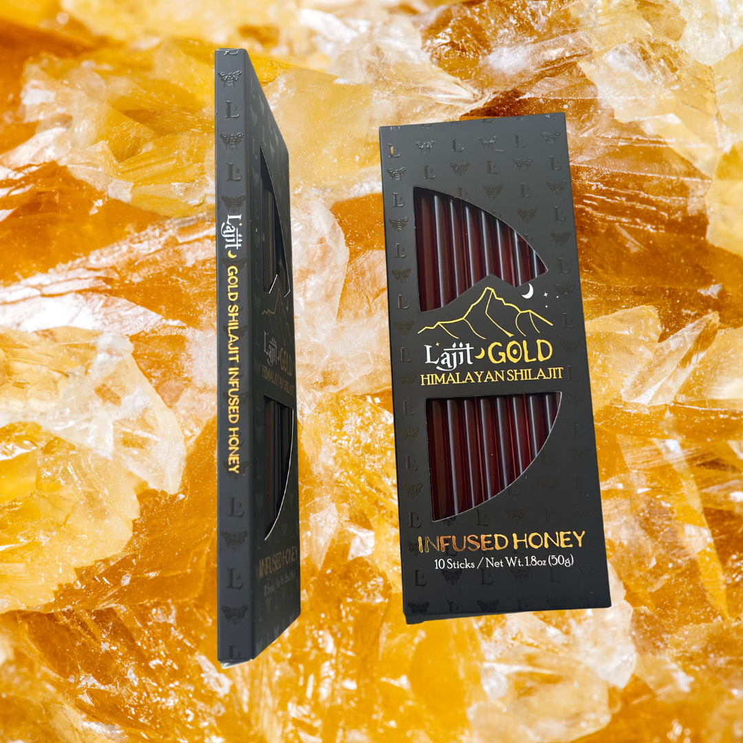 Lajit Gold Shilajit Infused Honey Sticks 10 Pack